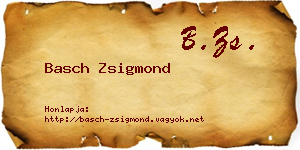 Basch Zsigmond névjegykártya